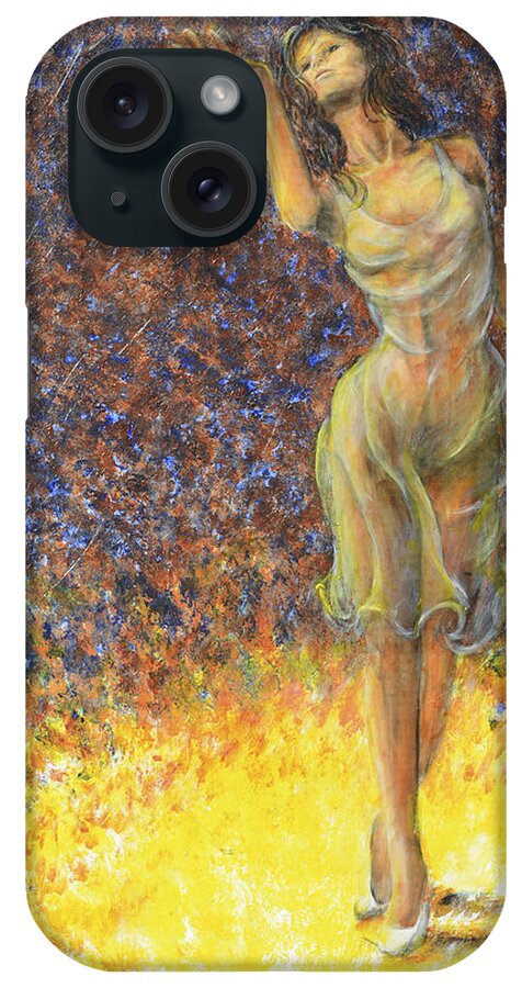 Woman iPhone Case featuring the painting Parting Dancer by Nik Helbig