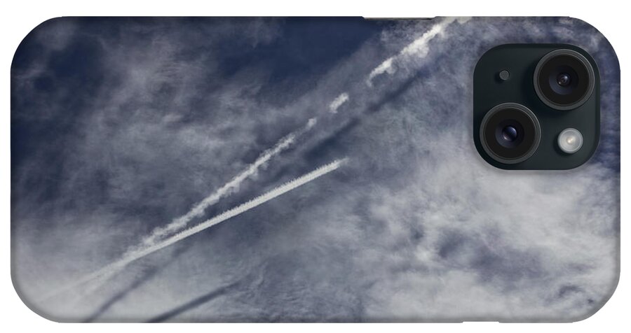 Contrail iPhone Case featuring the photograph Passing Travelers by Becky Titus