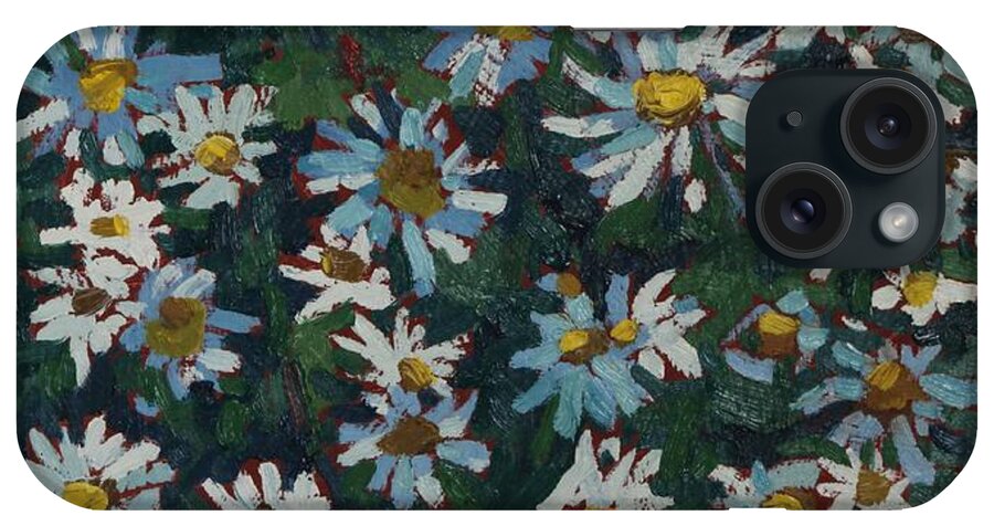 1953 iPhone Case featuring the painting Past Prime Daisies by Phil Chadwick