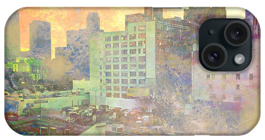 Art With Buildings iPhone Case featuring the mixed media Pastel City Textures by John Fish