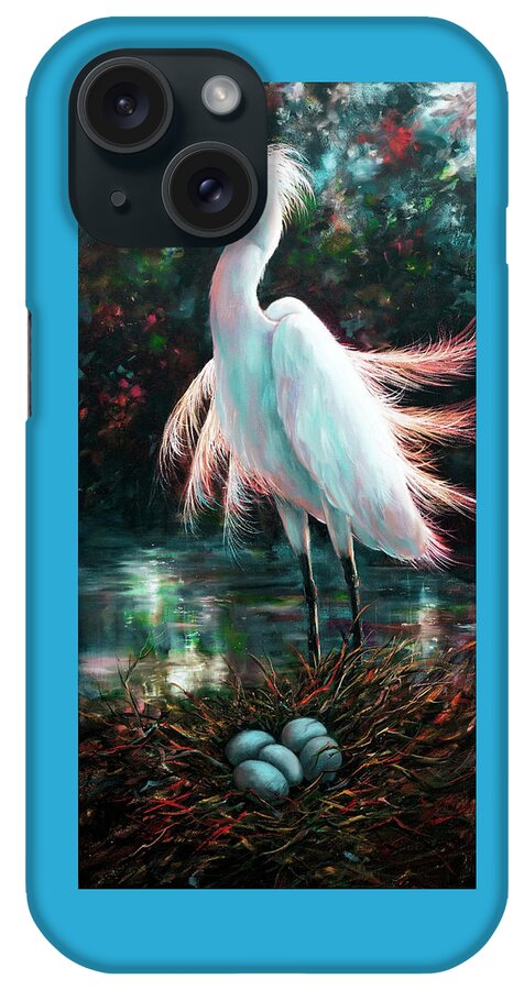 Birds iPhone Case featuring the painting Patiently Waiting by Lynne Pittard