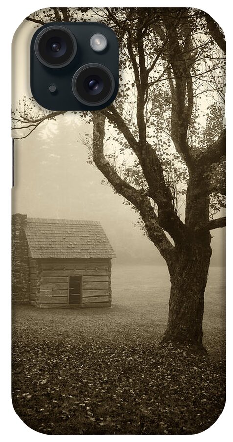 Landscape iPhone Case featuring the photograph Paw's Cabin-sepia by Joye Ardyn Durham