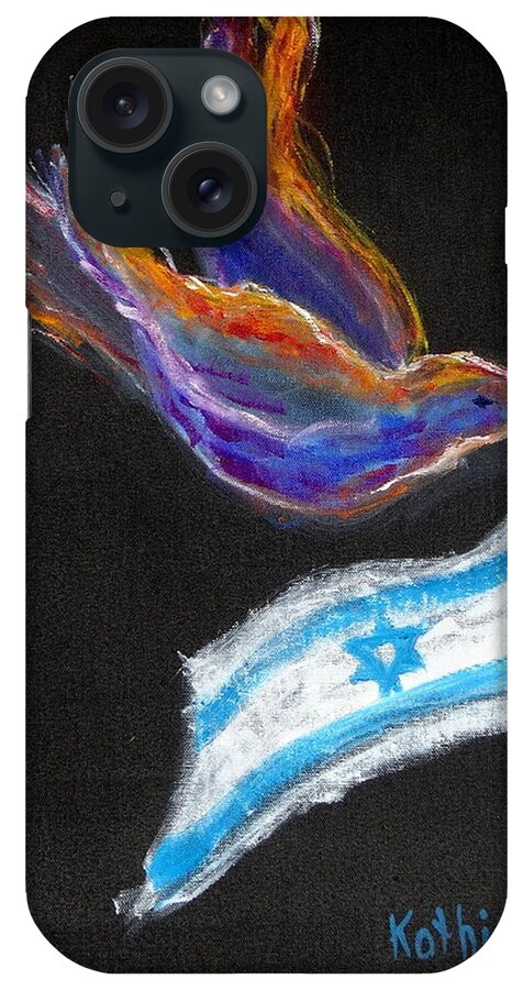 Dove iPhone Case featuring the painting Breakthrough Peace For Israel by Kathleen Luther