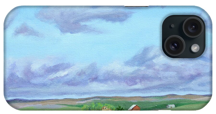 Landscape iPhone Case featuring the painting Peace in the Valley by Mary Chant