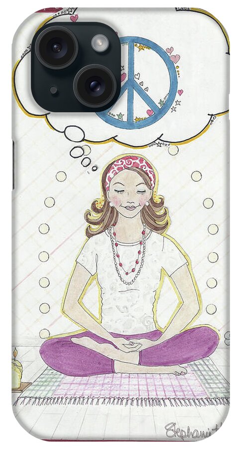Peace iPhone Case featuring the mixed media Peace Meditation by Stephanie Hessler