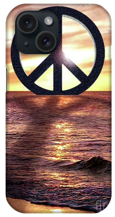 Peace On The Shoreline iPhone Case featuring the digital art Peace on the Shoreline by Cristophers Dream Artistry
