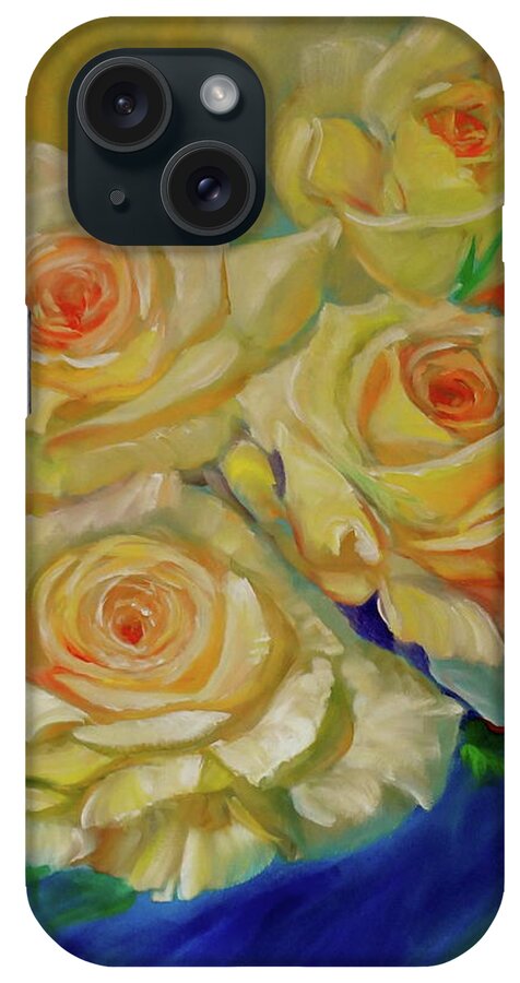 Roses iPhone Case featuring the painting Peace Roses by Jenny Lee