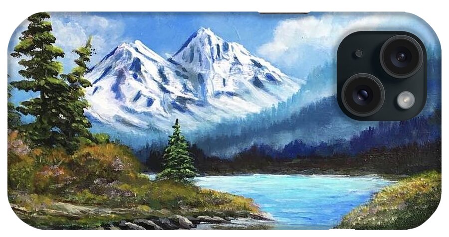 Landscape iPhone Case featuring the painting Peaceful by Bozena Zajaczkowska
