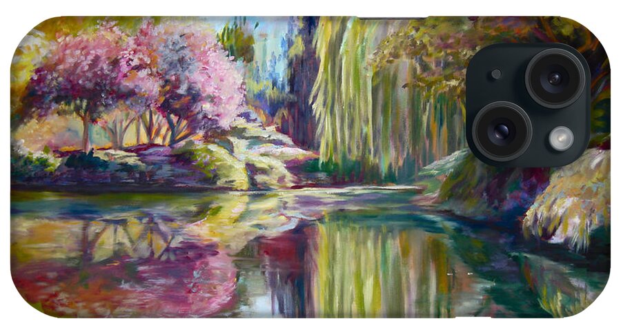 Landscape iPhone Case featuring the painting Peaceful Garden by Nancy Isbell