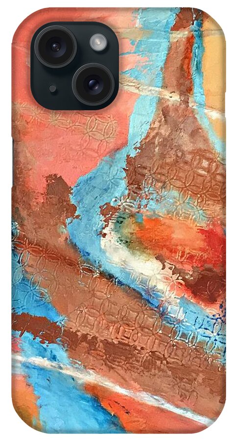 Abstract iPhone Case featuring the painting Peaceful Journey by Mary Mirabal