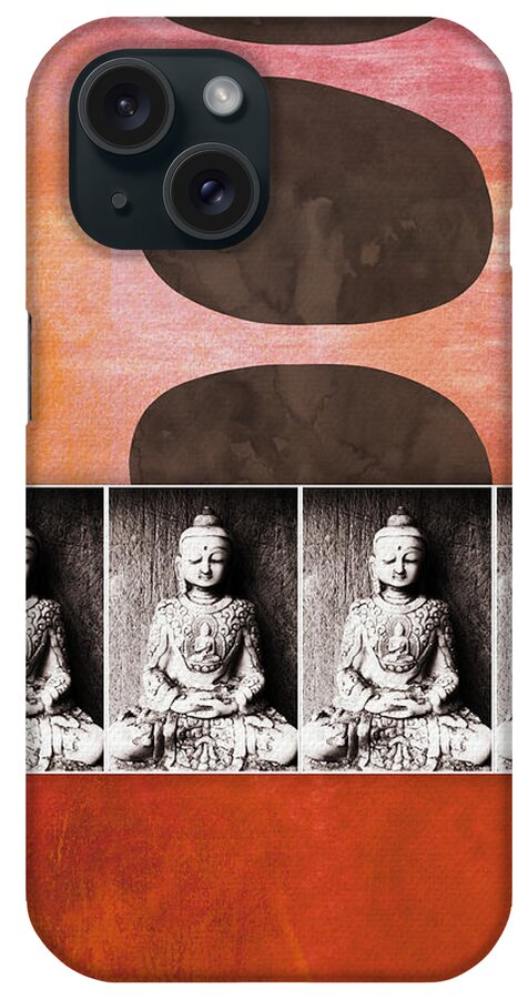 Buddha iPhone Case featuring the painting Peaceful Moment- Contemporary Art by Linda Woods by Linda Woods