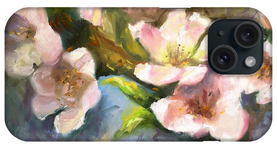 Peach Blossoms iPhone Case featuring the painting Peach Blossoms by Melissa Herrin