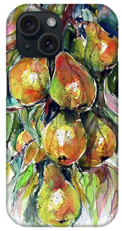 Pear iPhone Case featuring the painting Pear by Kovacs Anna Brigitta