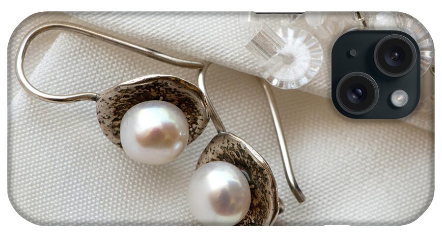 Pair iPhone Case featuring the photograph Pearl Earrings by Rick Piper Photography