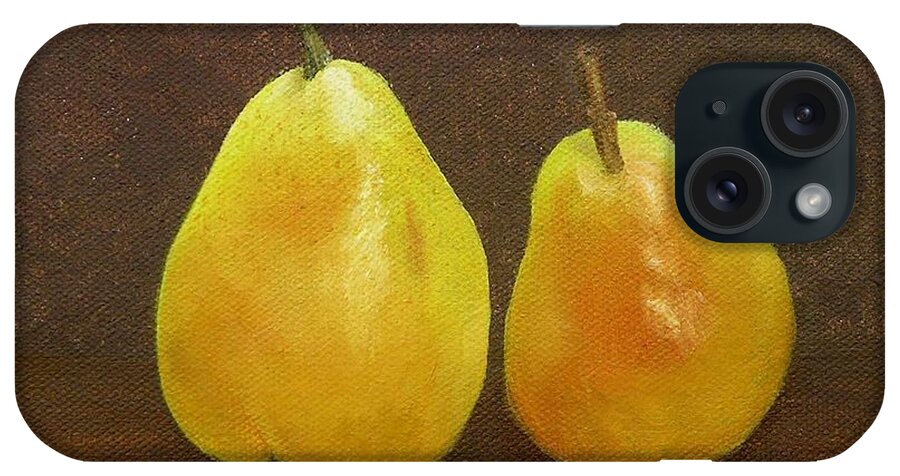 Fruit iPhone Case featuring the painting Pears by Mishel Vanderten