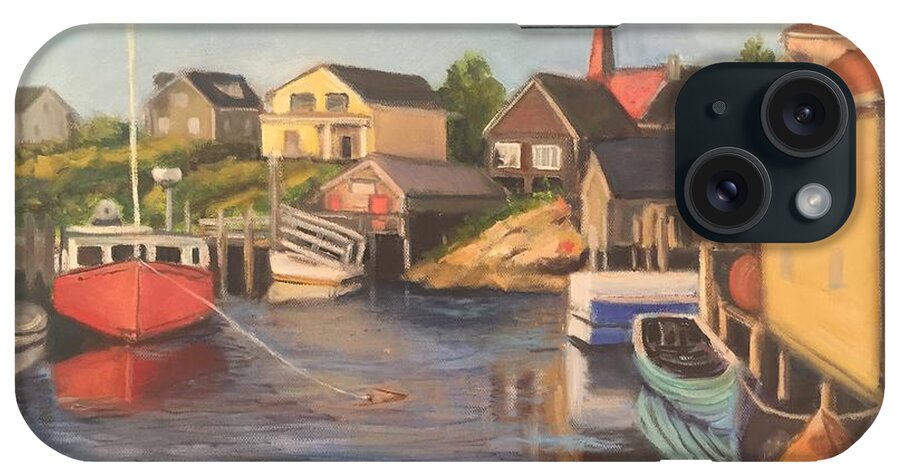 Water iPhone Case featuring the painting Peggy 's Cove, Halifax Nova Scotia, Canada by Gloria Smith