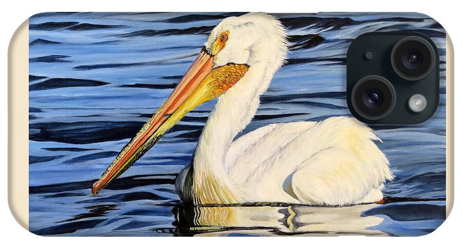 Manigotagan iPhone Case featuring the painting Pelican Posing by Marilyn McNish