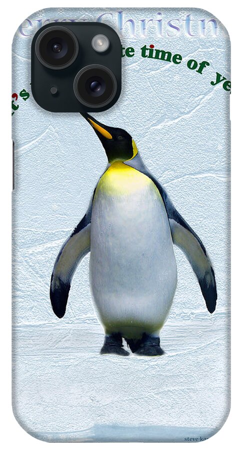 Christmas iPhone Case featuring the digital art Penguin Christmas by Steve Karol