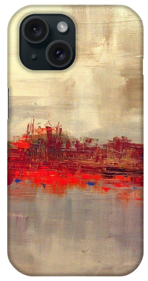  iPhone Case featuring the painting Penn's Landing by Lilliana Didovic
