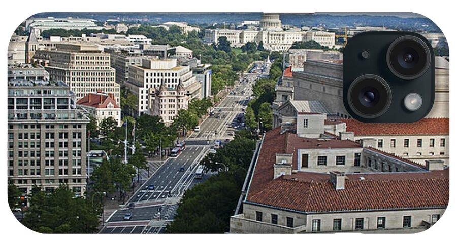 Aerial iPhone Case featuring the photograph Pennsylvania Avenue - Washington DC by Brendan Reals