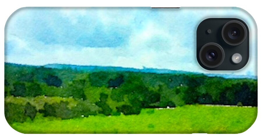 Watercolor Landscape iPhone Case featuring the painting Pennsylvania Landscape by Joan Reese