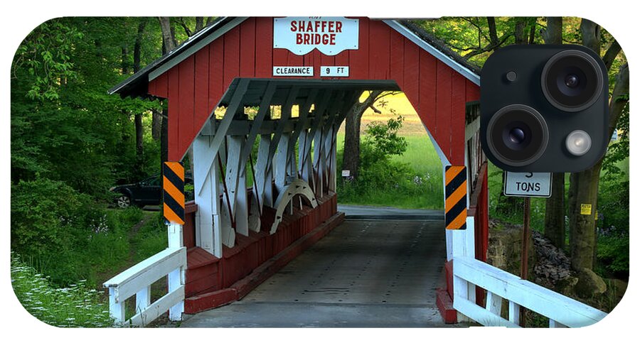 Shaffer Covered Bridge iPhone Case featuring the photograph Pennsylvania Shaffer Covered Bridge by Adam Jewell