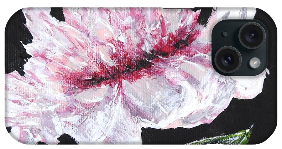 Peony iPhone Case featuring the mixed media Peony Bloom by Betty-Anne McDonald