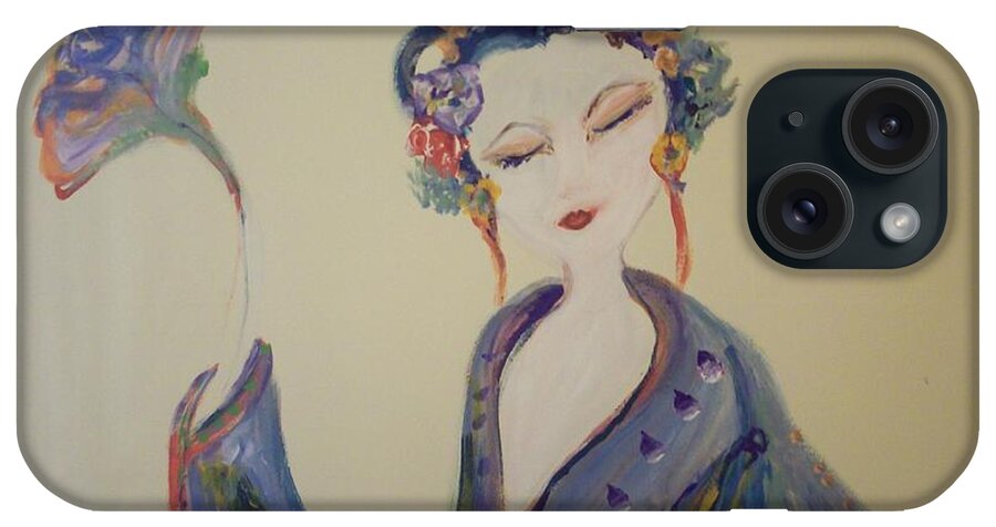 Dance iPhone Case featuring the painting Peony dance by Judith Desrosiers