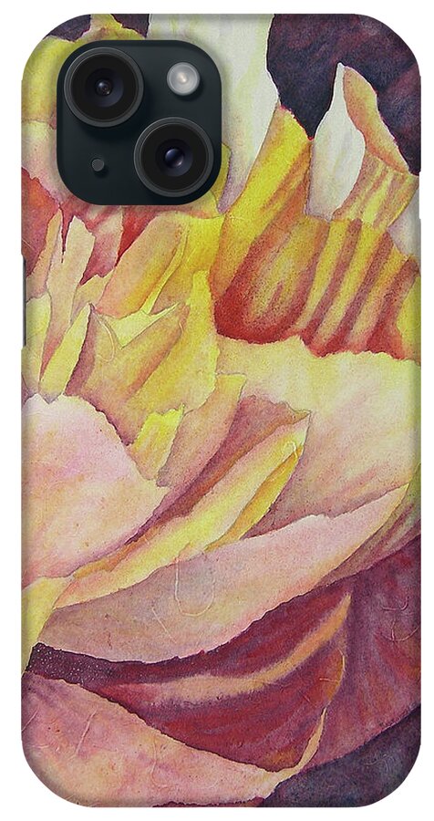 Watercolor iPhone Case featuring the painting Peony Pattern by Carolyn Rosenberger