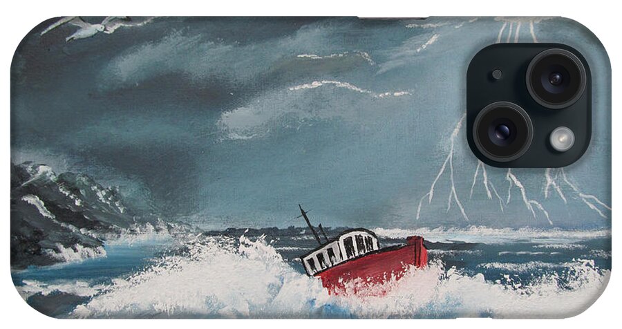 Storm iPhone Case featuring the painting Perilous Night by Luis F Rodriguez