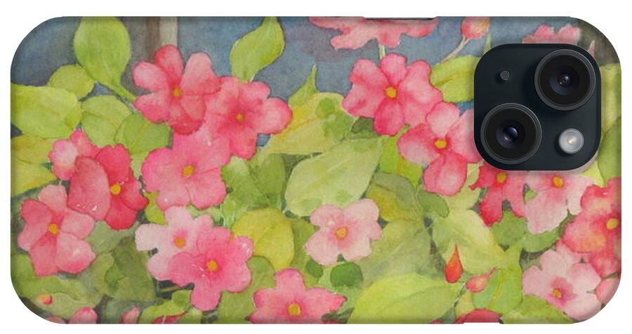 Flowers iPhone Case featuring the painting Perky by Mary Ellen Mueller Legault