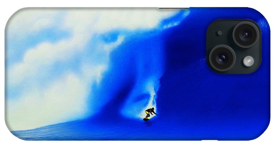 Surfing iPhone Case featuring the painting Jaws 2004 by John Kaelin