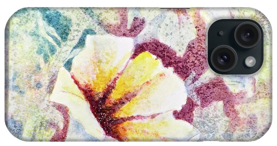 Watercolor iPhone Case featuring the painting Petunia Array by Carolyn Rosenberger