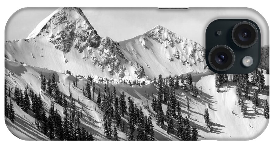 Black And White iPhone Case featuring the photograph Pfeifferhorn - Little Cottonwood Canyon by Brett Pelletier