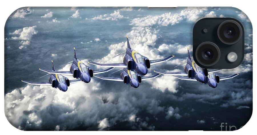 Blue Angels iPhone Case featuring the digital art Phantom Angels by Airpower Art