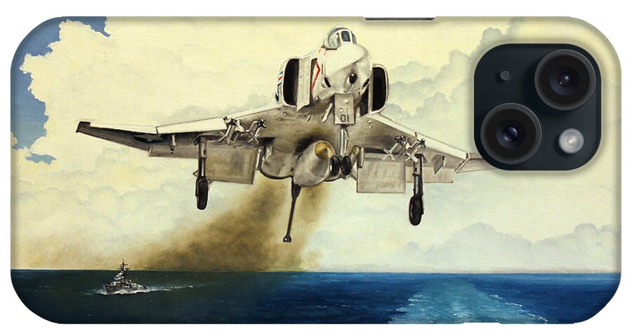 F-4 iPhone Case featuring the painting Phantom Coming Aboard by Marc Stewart