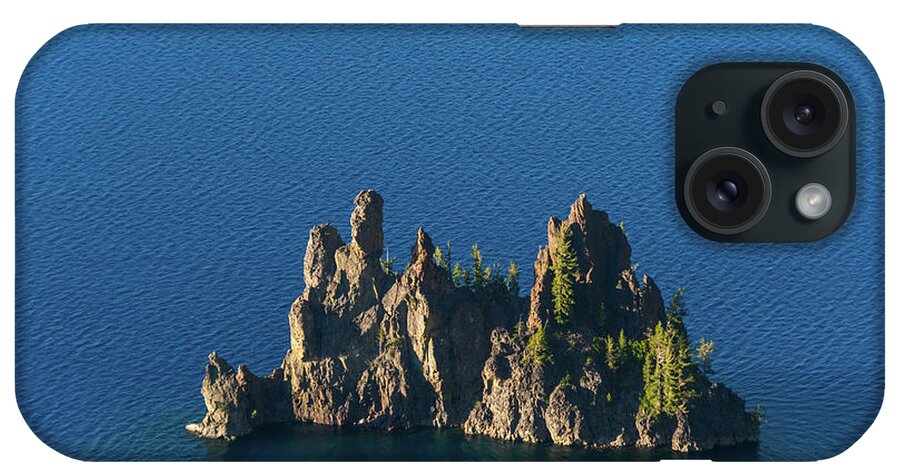 Oregon iPhone Case featuring the photograph Phantom Ship Island Crater Lake National Park Oregon by Lawrence S Richardson Jr