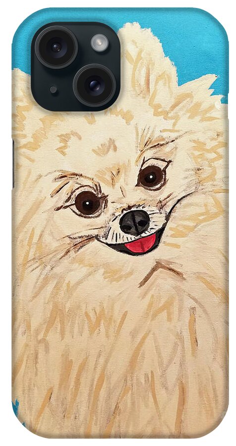 Pet Portrait iPhone Case featuring the painting Phebe Date With Paint Nov 20th by Ania M Milo