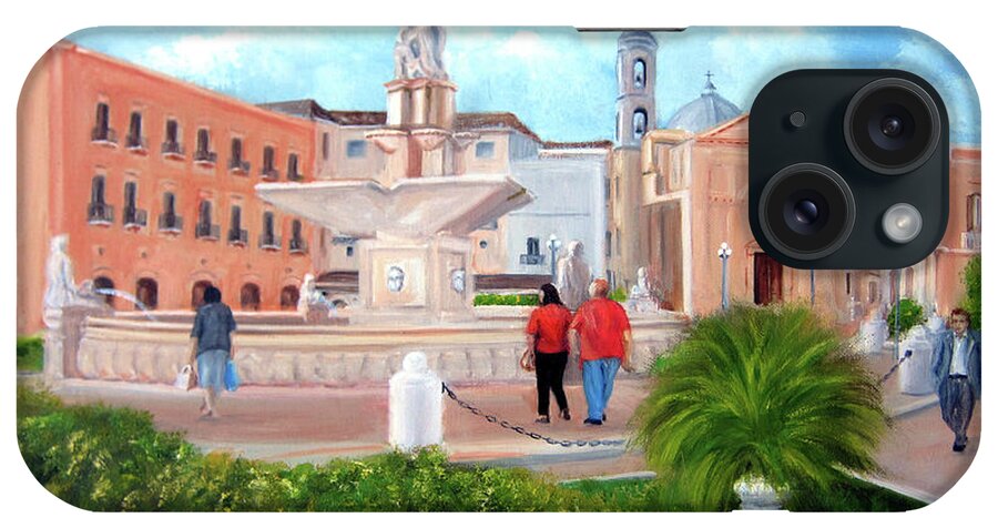 Italy iPhone Case featuring the painting Piazza Mola Di Bari by Leonardo Ruggieri