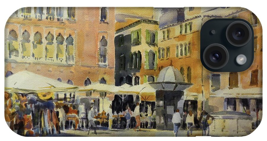 Venice iPhone Case featuring the painting Piazza San Angelo by David Gilmore