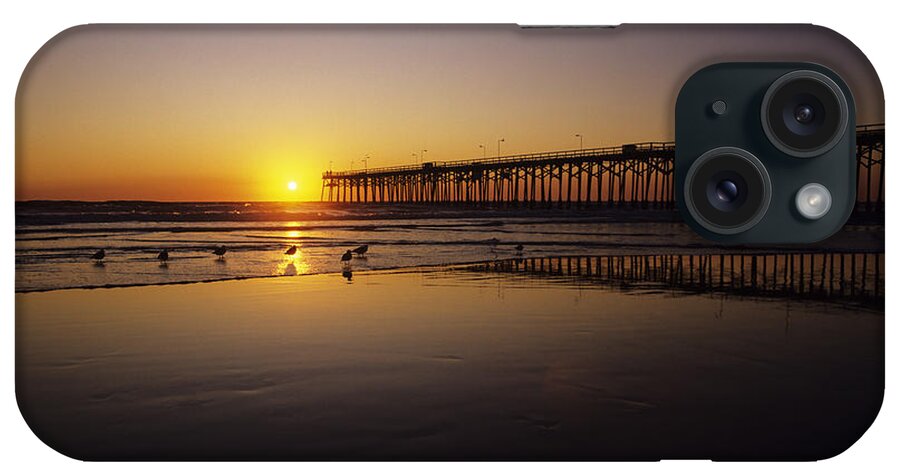 Air Art iPhone Case featuring the photograph Pier at Sunset by Bill Schildge - Printscapes