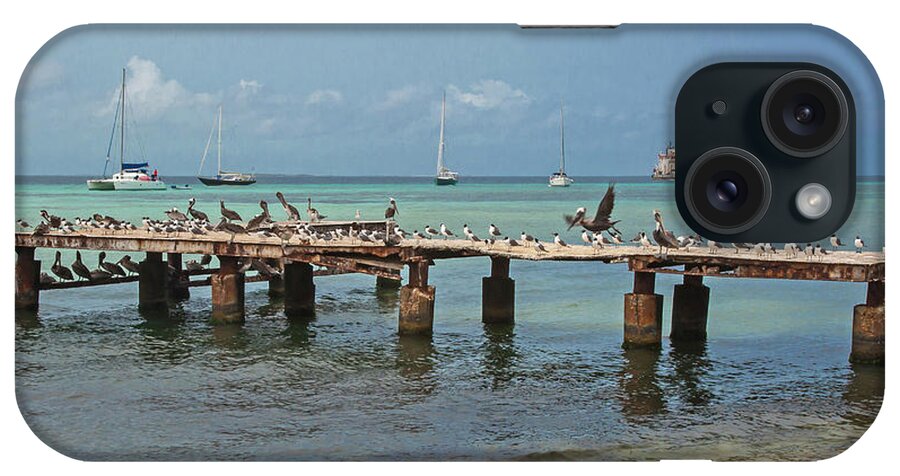 2016 iPhone Case featuring the photograph Pier for birds by Jean-Luc Baron