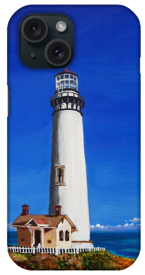 Lighthouses iPhone Case featuring the painting Pigeon Point Lighthouse by Anne Marie Brown