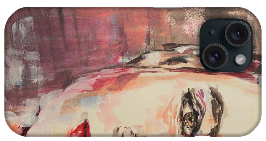 Portrait iPhone Case featuring the painting Pillow Talk by Christel Roelandt