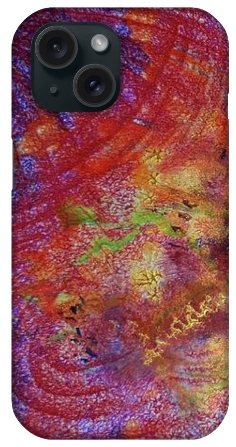 Abstract iPhone Case featuring the drawing Pineal exploration by Leizel Grant