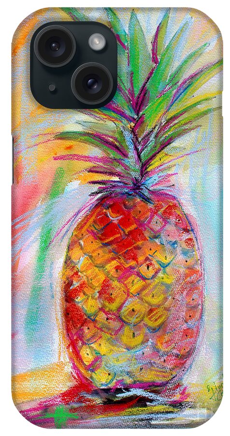 Pineapple iPhone Case featuring the painting Pineapple Mixed Media Painting by Ginette Callaway