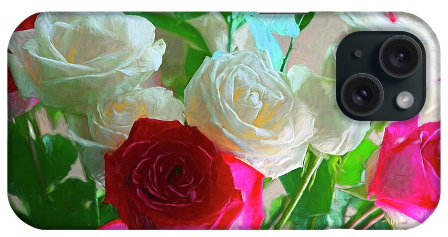 Pink And White Roses Photo Art iPhone Case featuring the photograph Pink and White Roses Photo Art 2 by Sharon Talson