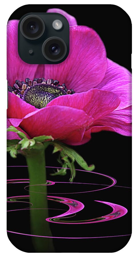 Pink Flower iPhone Case featuring the photograph Pink Anemone Whirl by Gill Billington