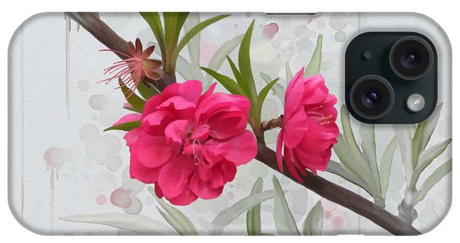 Tree iPhone Case featuring the painting Hot Pink Blossom by Ivana Westin