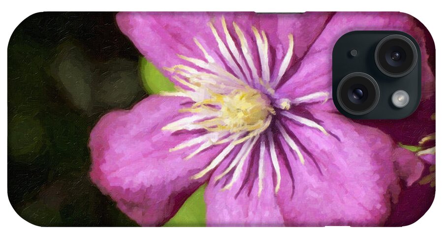 Clematis iPhone Case featuring the photograph Pink Clematis by Larry Keahey